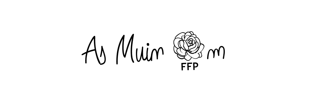 How to make As Muin 1m name signature. Use Angelique-Rose-font-FFP style for creating short signs online. This is the latest handwritten sign. As Muin 1m signature style 5 images and pictures png