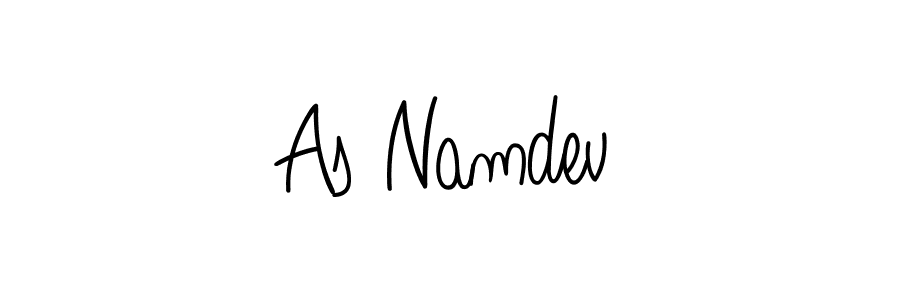 Make a beautiful signature design for name As Namdev. With this signature (Angelique-Rose-font-FFP) style, you can create a handwritten signature for free. As Namdev signature style 5 images and pictures png