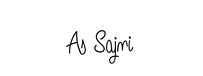 Make a beautiful signature design for name As Sajni. With this signature (Angelique-Rose-font-FFP) style, you can create a handwritten signature for free. As Sajni signature style 5 images and pictures png