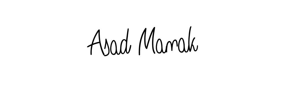 How to make Asad Manak name signature. Use Angelique-Rose-font-FFP style for creating short signs online. This is the latest handwritten sign. Asad Manak signature style 5 images and pictures png