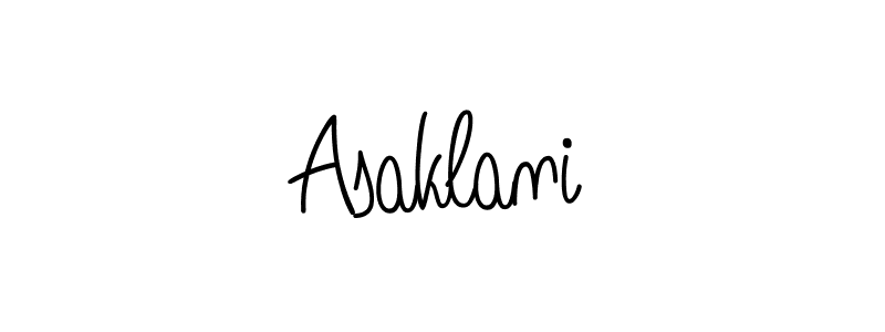Make a beautiful signature design for name Asaklani. With this signature (Angelique-Rose-font-FFP) style, you can create a handwritten signature for free. Asaklani signature style 5 images and pictures png