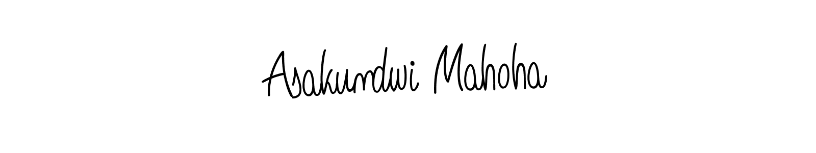 The best way (Angelique-Rose-font-FFP) to make a short signature is to pick only two or three words in your name. The name Asakundwi Mahoha include a total of six letters. For converting this name. Asakundwi Mahoha signature style 5 images and pictures png