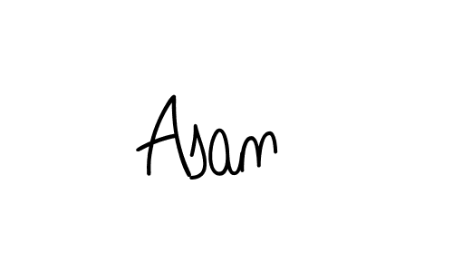 Use a signature maker to create a handwritten signature online. With this signature software, you can design (Angelique-Rose-font-FFP) your own signature for name Asan . Asan  signature style 5 images and pictures png