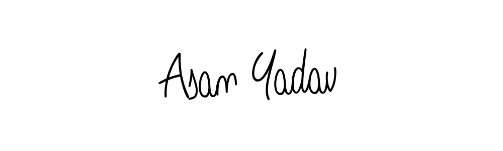 How to make Asan Yadav name signature. Use Angelique-Rose-font-FFP style for creating short signs online. This is the latest handwritten sign. Asan Yadav signature style 5 images and pictures png