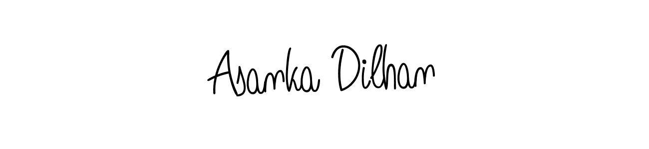 Make a beautiful signature design for name Asanka Dilhan. With this signature (Angelique-Rose-font-FFP) style, you can create a handwritten signature for free. Asanka Dilhan signature style 5 images and pictures png