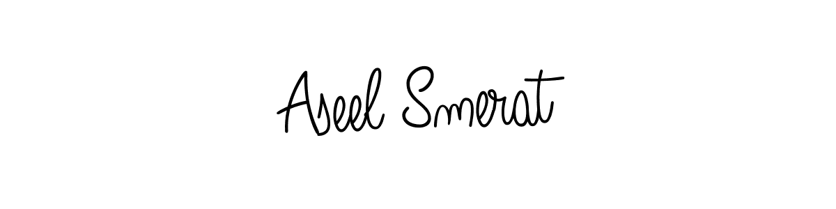 Use a signature maker to create a handwritten signature online. With this signature software, you can design (Angelique-Rose-font-FFP) your own signature for name Aseel Smerat. Aseel Smerat signature style 5 images and pictures png