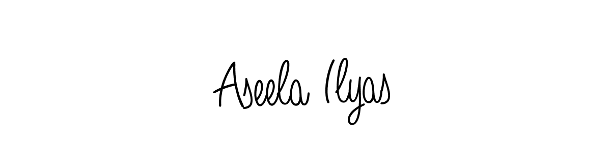 Use a signature maker to create a handwritten signature online. With this signature software, you can design (Angelique-Rose-font-FFP) your own signature for name Aseela Ilyas. Aseela Ilyas signature style 5 images and pictures png