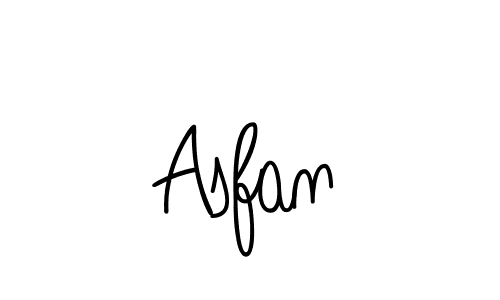 Use a signature maker to create a handwritten signature online. With this signature software, you can design (Angelique-Rose-font-FFP) your own signature for name Asfan. Asfan signature style 5 images and pictures png