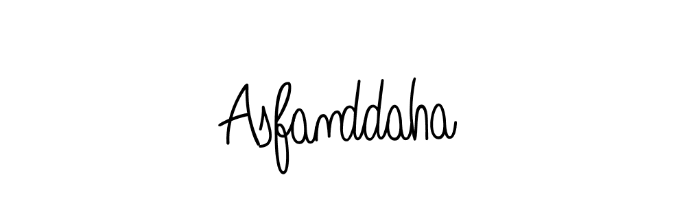 Make a beautiful signature design for name Asfanddaha. With this signature (Angelique-Rose-font-FFP) style, you can create a handwritten signature for free. Asfanddaha signature style 5 images and pictures png