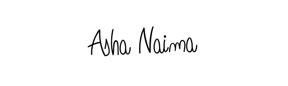 How to make Asha Naima name signature. Use Angelique-Rose-font-FFP style for creating short signs online. This is the latest handwritten sign. Asha Naima signature style 5 images and pictures png