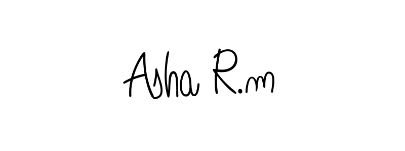 if you are searching for the best signature style for your name Asha R.m. so please give up your signature search. here we have designed multiple signature styles  using Angelique-Rose-font-FFP. Asha R.m signature style 5 images and pictures png