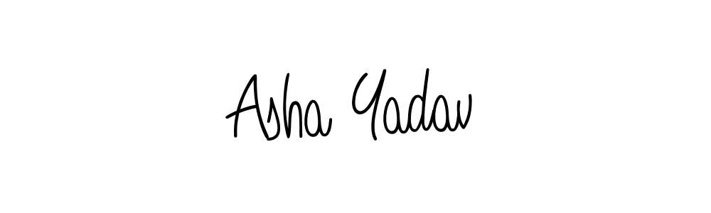 Use a signature maker to create a handwritten signature online. With this signature software, you can design (Angelique-Rose-font-FFP) your own signature for name Asha Yadav. Asha Yadav signature style 5 images and pictures png