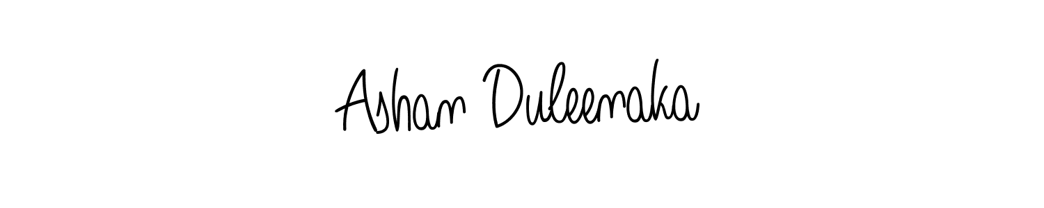 Angelique-Rose-font-FFP is a professional signature style that is perfect for those who want to add a touch of class to their signature. It is also a great choice for those who want to make their signature more unique. Get Ashan Duleenaka name to fancy signature for free. Ashan Duleenaka signature style 5 images and pictures png
