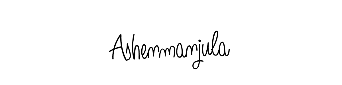 Use a signature maker to create a handwritten signature online. With this signature software, you can design (Angelique-Rose-font-FFP) your own signature for name Ashenmanjula. Ashenmanjula signature style 5 images and pictures png