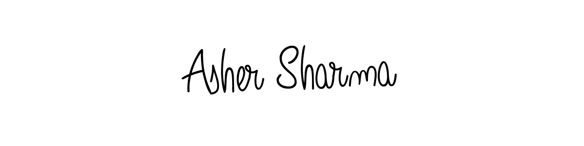 if you are searching for the best signature style for your name Asher Sharma. so please give up your signature search. here we have designed multiple signature styles  using Angelique-Rose-font-FFP. Asher Sharma signature style 5 images and pictures png