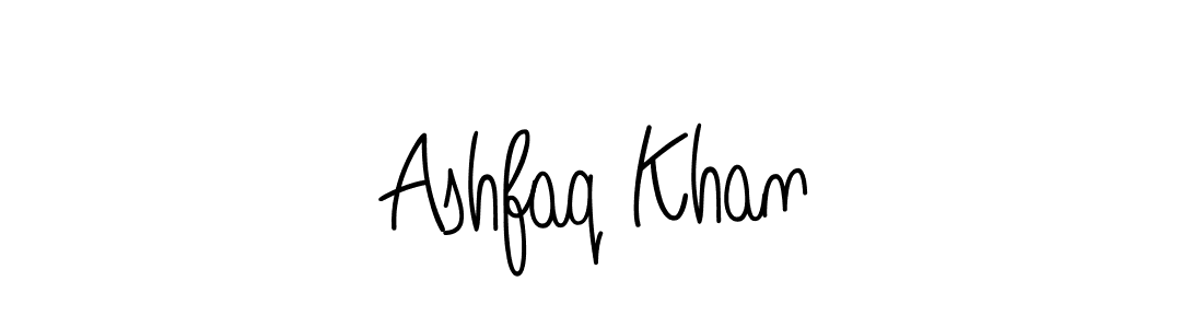 Make a beautiful signature design for name Ashfaq Khan. With this signature (Angelique-Rose-font-FFP) style, you can create a handwritten signature for free. Ashfaq Khan signature style 5 images and pictures png