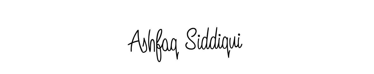 You should practise on your own different ways (Angelique-Rose-font-FFP) to write your name (Ashfaq Siddiqui) in signature. don't let someone else do it for you. Ashfaq Siddiqui signature style 5 images and pictures png