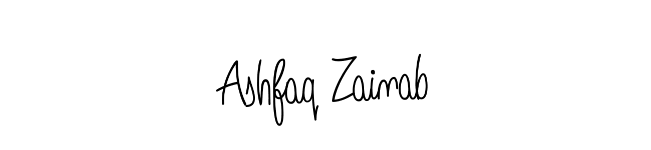 Make a beautiful signature design for name Ashfaq Zainab. With this signature (Angelique-Rose-font-FFP) style, you can create a handwritten signature for free. Ashfaq Zainab signature style 5 images and pictures png