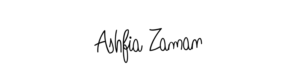 Use a signature maker to create a handwritten signature online. With this signature software, you can design (Angelique-Rose-font-FFP) your own signature for name Ashfia Zaman. Ashfia Zaman signature style 5 images and pictures png