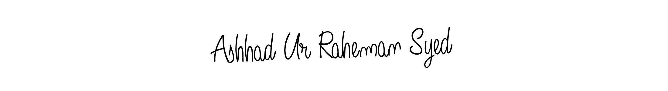 How to make Ashhad Ur Raheman Syed name signature. Use Angelique-Rose-font-FFP style for creating short signs online. This is the latest handwritten sign. Ashhad Ur Raheman Syed signature style 5 images and pictures png