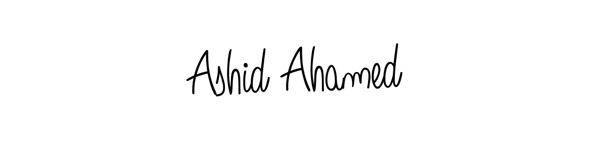 The best way (Angelique-Rose-font-FFP) to make a short signature is to pick only two or three words in your name. The name Ashid Ahamed include a total of six letters. For converting this name. Ashid Ahamed signature style 5 images and pictures png