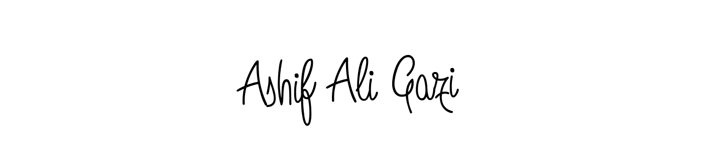 You should practise on your own different ways (Angelique-Rose-font-FFP) to write your name (Ashif Ali Gazi) in signature. don't let someone else do it for you. Ashif Ali Gazi signature style 5 images and pictures png