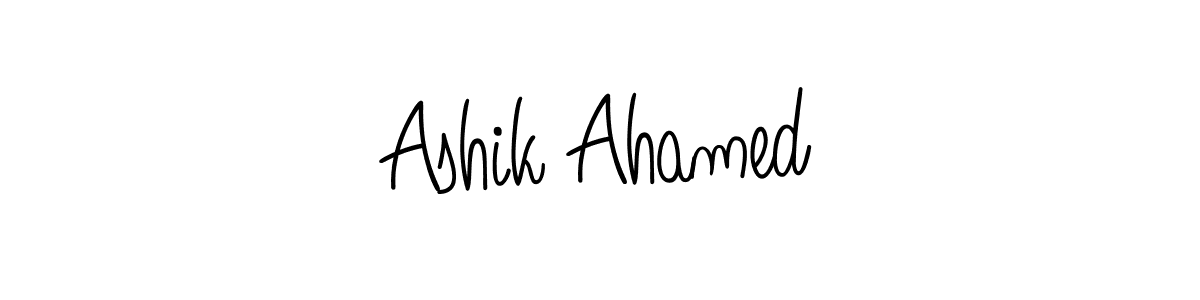 Use a signature maker to create a handwritten signature online. With this signature software, you can design (Angelique-Rose-font-FFP) your own signature for name Ashik Ahamed. Ashik Ahamed signature style 5 images and pictures png