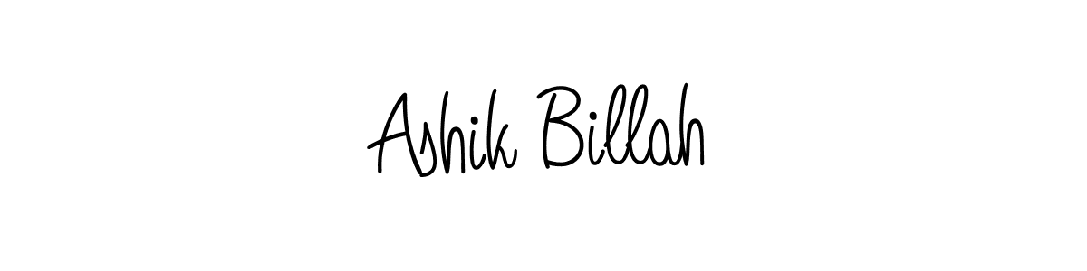 You should practise on your own different ways (Angelique-Rose-font-FFP) to write your name (Ashik Billah) in signature. don't let someone else do it for you. Ashik Billah signature style 5 images and pictures png