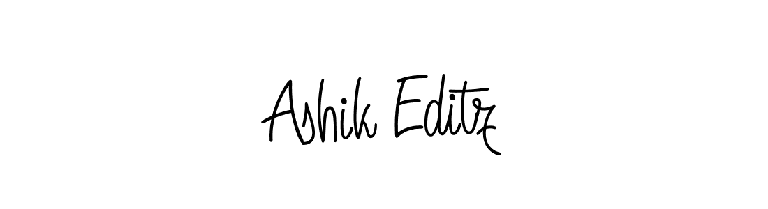 You should practise on your own different ways (Angelique-Rose-font-FFP) to write your name (Ashik Editz) in signature. don't let someone else do it for you. Ashik Editz signature style 5 images and pictures png