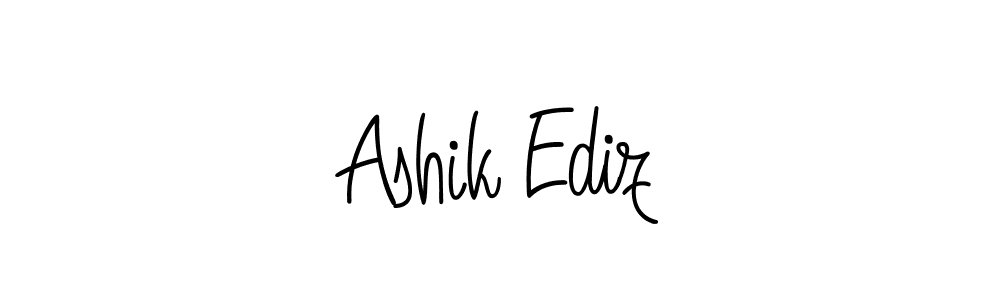 Use a signature maker to create a handwritten signature online. With this signature software, you can design (Angelique-Rose-font-FFP) your own signature for name Ashik Ediz. Ashik Ediz signature style 5 images and pictures png
