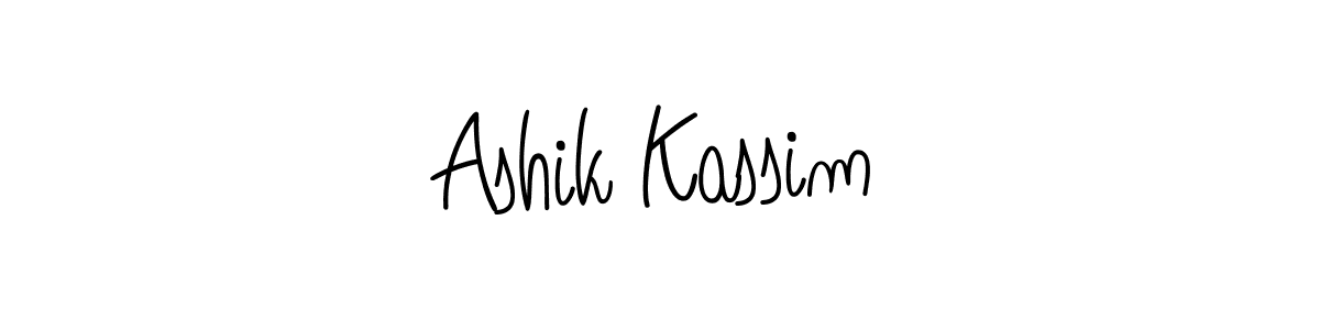 How to make Ashik Kassim name signature. Use Angelique-Rose-font-FFP style for creating short signs online. This is the latest handwritten sign. Ashik Kassim signature style 5 images and pictures png