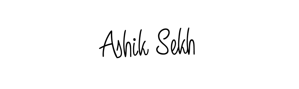 How to make Ashik Sekh name signature. Use Angelique-Rose-font-FFP style for creating short signs online. This is the latest handwritten sign. Ashik Sekh signature style 5 images and pictures png
