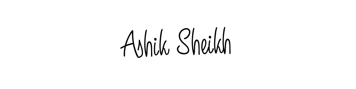 Use a signature maker to create a handwritten signature online. With this signature software, you can design (Angelique-Rose-font-FFP) your own signature for name Ashik Sheikh. Ashik Sheikh signature style 5 images and pictures png