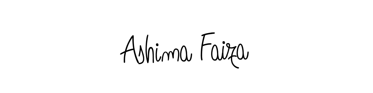 Make a beautiful signature design for name Ashima Faiza. With this signature (Angelique-Rose-font-FFP) style, you can create a handwritten signature for free. Ashima Faiza signature style 5 images and pictures png