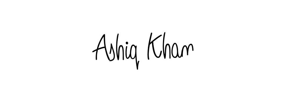 You should practise on your own different ways (Angelique-Rose-font-FFP) to write your name (Ashiq Khan) in signature. don't let someone else do it for you. Ashiq Khan signature style 5 images and pictures png