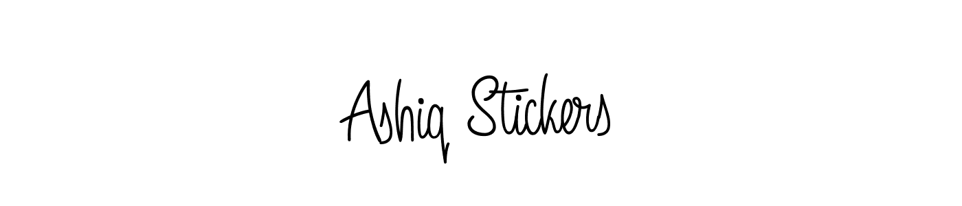 How to Draw Ashiq Stickers signature style? Angelique-Rose-font-FFP is a latest design signature styles for name Ashiq Stickers. Ashiq Stickers signature style 5 images and pictures png