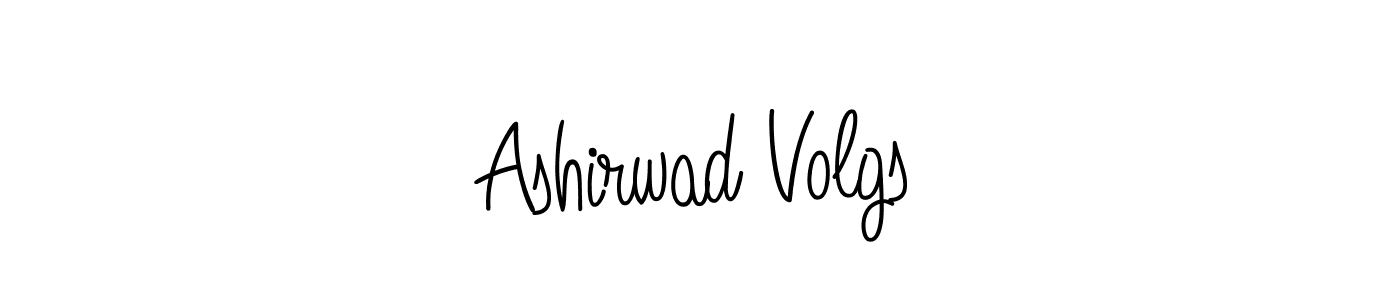 How to make Ashirwad Volgs name signature. Use Angelique-Rose-font-FFP style for creating short signs online. This is the latest handwritten sign. Ashirwad Volgs signature style 5 images and pictures png