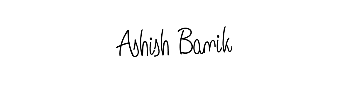 How to make Ashish Banik name signature. Use Angelique-Rose-font-FFP style for creating short signs online. This is the latest handwritten sign. Ashish Banik signature style 5 images and pictures png