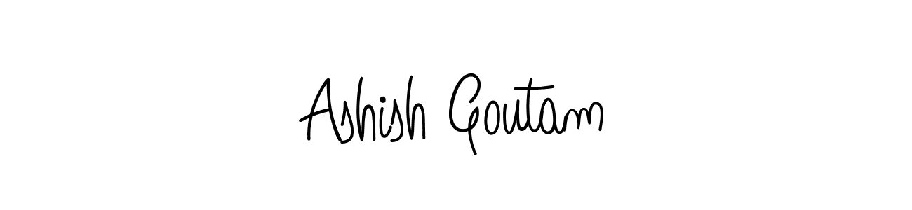 How to make Ashish Goutam name signature. Use Angelique-Rose-font-FFP style for creating short signs online. This is the latest handwritten sign. Ashish Goutam signature style 5 images and pictures png