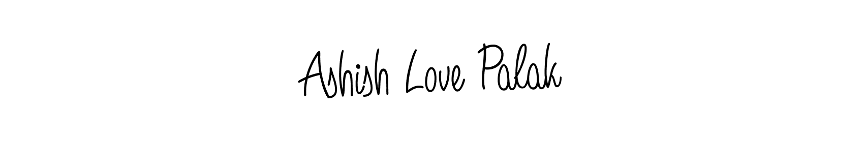 How to make Ashish Love Palak name signature. Use Angelique-Rose-font-FFP style for creating short signs online. This is the latest handwritten sign. Ashish Love Palak signature style 5 images and pictures png