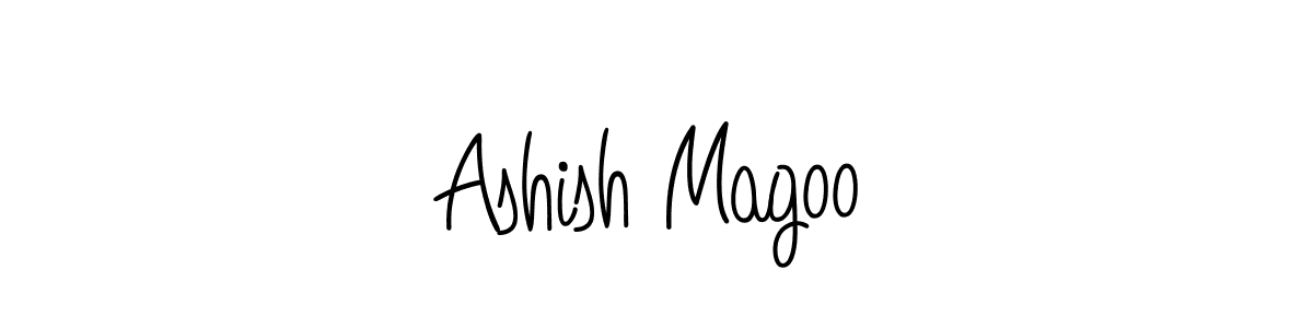 You should practise on your own different ways (Angelique-Rose-font-FFP) to write your name (Ashish Magoo) in signature. don't let someone else do it for you. Ashish Magoo signature style 5 images and pictures png