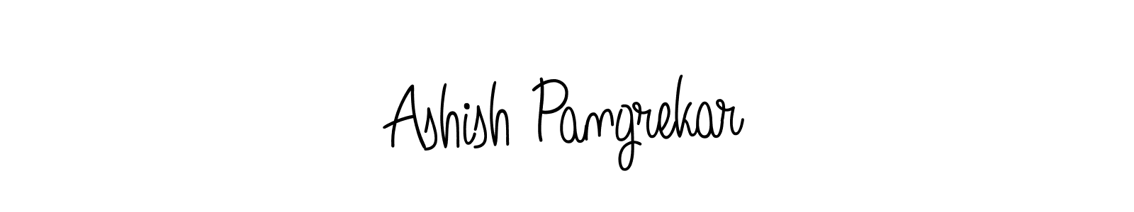 The best way (Angelique-Rose-font-FFP) to make a short signature is to pick only two or three words in your name. The name Ashish Pangrekar include a total of six letters. For converting this name. Ashish Pangrekar signature style 5 images and pictures png