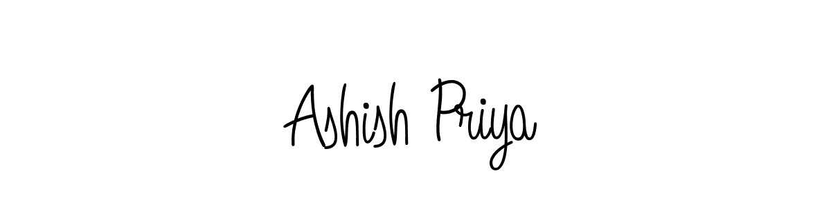 Use a signature maker to create a handwritten signature online. With this signature software, you can design (Angelique-Rose-font-FFP) your own signature for name Ashish Priya. Ashish Priya signature style 5 images and pictures png