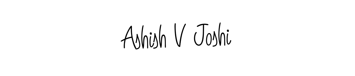 How to make Ashish V Joshi name signature. Use Angelique-Rose-font-FFP style for creating short signs online. This is the latest handwritten sign. Ashish V Joshi signature style 5 images and pictures png