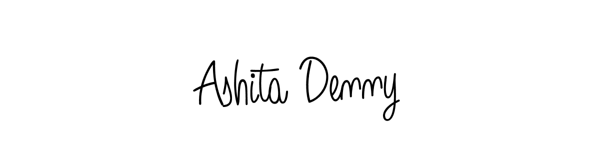 Use a signature maker to create a handwritten signature online. With this signature software, you can design (Angelique-Rose-font-FFP) your own signature for name Ashita Denny. Ashita Denny signature style 5 images and pictures png