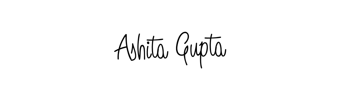 The best way (Angelique-Rose-font-FFP) to make a short signature is to pick only two or three words in your name. The name Ashita Gupta include a total of six letters. For converting this name. Ashita Gupta signature style 5 images and pictures png