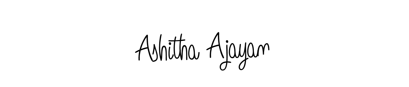 You should practise on your own different ways (Angelique-Rose-font-FFP) to write your name (Ashitha Ajayan) in signature. don't let someone else do it for you. Ashitha Ajayan signature style 5 images and pictures png