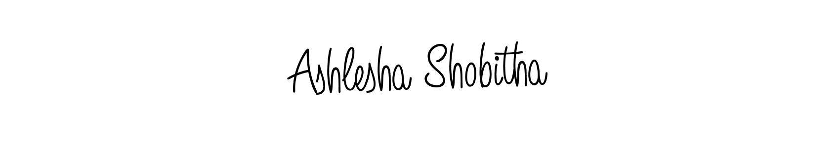 You should practise on your own different ways (Angelique-Rose-font-FFP) to write your name (Ashlesha Shobitha) in signature. don't let someone else do it for you. Ashlesha Shobitha signature style 5 images and pictures png
