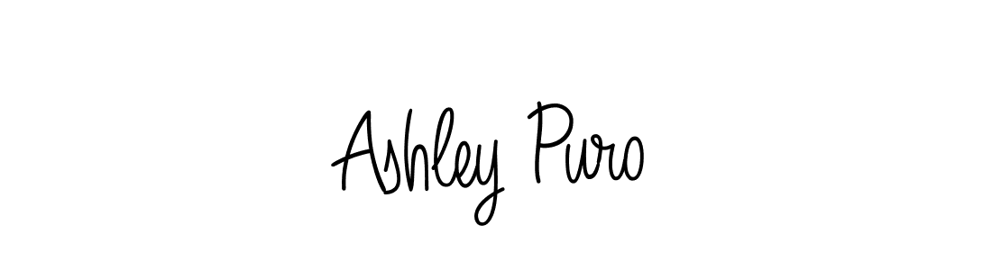 Use a signature maker to create a handwritten signature online. With this signature software, you can design (Angelique-Rose-font-FFP) your own signature for name Ashley Puro. Ashley Puro signature style 5 images and pictures png