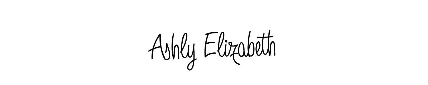 You should practise on your own different ways (Angelique-Rose-font-FFP) to write your name (Ashly Elizabeth) in signature. don't let someone else do it for you. Ashly Elizabeth signature style 5 images and pictures png